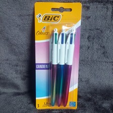 Image of BIC 4 Colours Gradient Pens 3 Pack Biro Pen