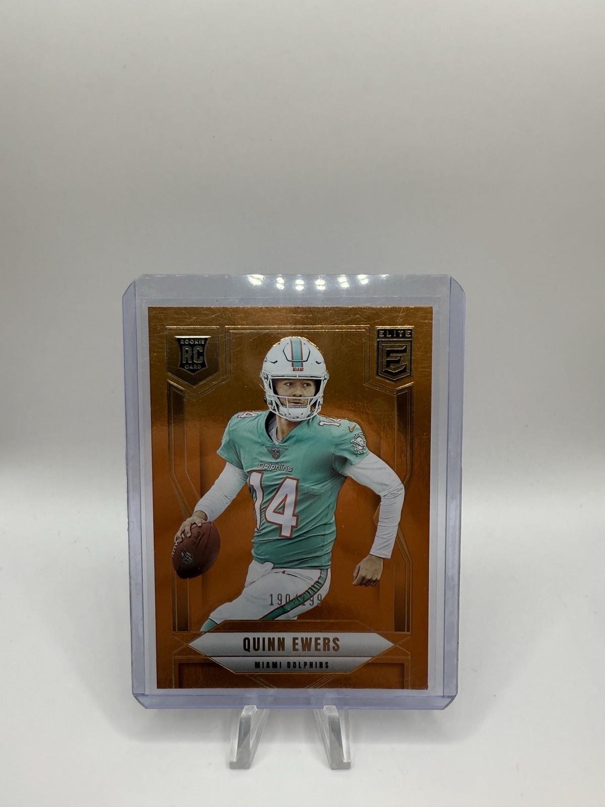 Quinn Ewers 2025 Panini Donruss Elite #116 Orange /199 Rookie RC Miami Dolphins