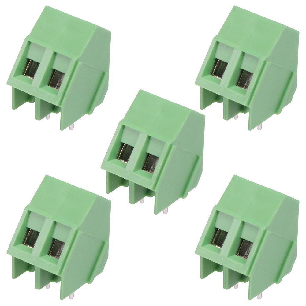 5 x 2-Way 5.00mm 45° PCB Terminal Block 20A 300V