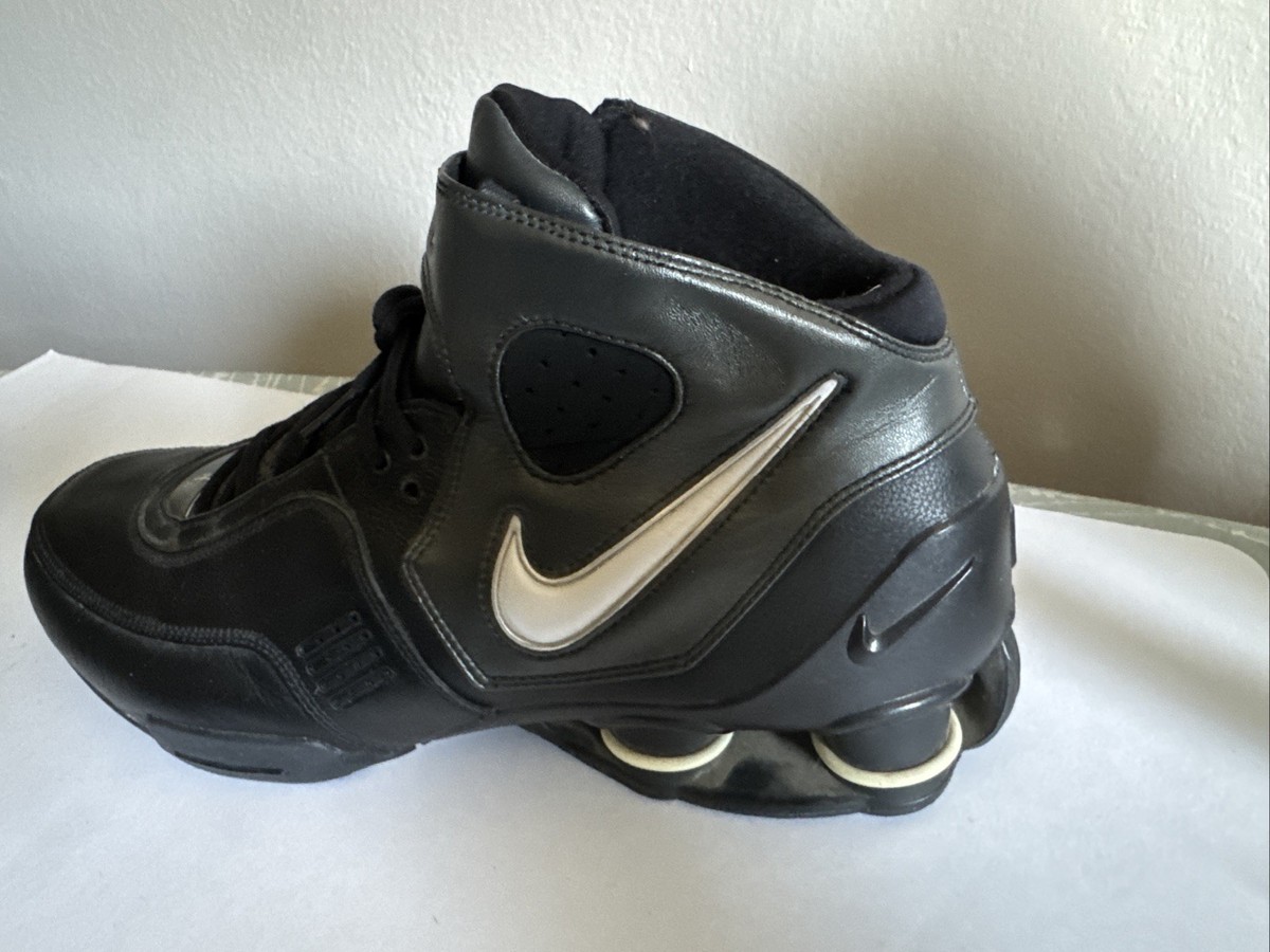 NIKE SHOX ELITE BLACK WHITE CHROME SILVER 314184-010 Size 13 GREAT