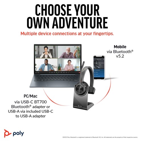 Voyager 4310 UC Wireless Headset & Charge Stand (Plantronics) - Single-Ear Bl... - 第 5/6 張圖片