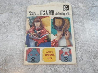 Vogue Patterns Its a Zoo 1959  Vintage Uncut Pattern Animals Fabric Books