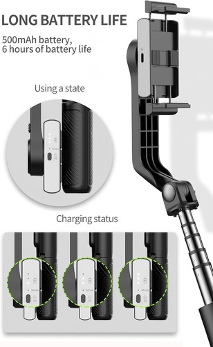 WEIIBDIE 1-Axis Smartphone Gimbal Stabilizer with Remote, Aluminum Extendable Se - Picture 5 of 9