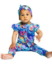 Bums Roses Current Crew Cap Sleeve Romper