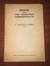 Peace and The Threefold Commonwealth by T. Gordon Jones Paperback Book 1943