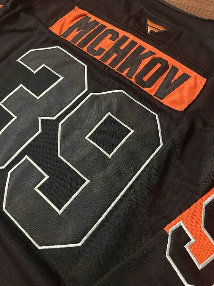 NWOT Fanatics Matvei Michkov Philadelphia Flyers Jersey Size 50 #39 Black/Orange - Image 3 of 4
