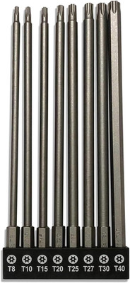 Juego de Puntas de Seguridad 8 Pzs Acero S2 Magneticas T8 a T40 150mm