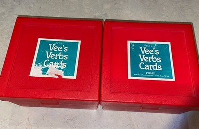 HTF Vees Verb Flash Cards Sets 1&2 Action Picture for Kids 319 Cards In Each Set
