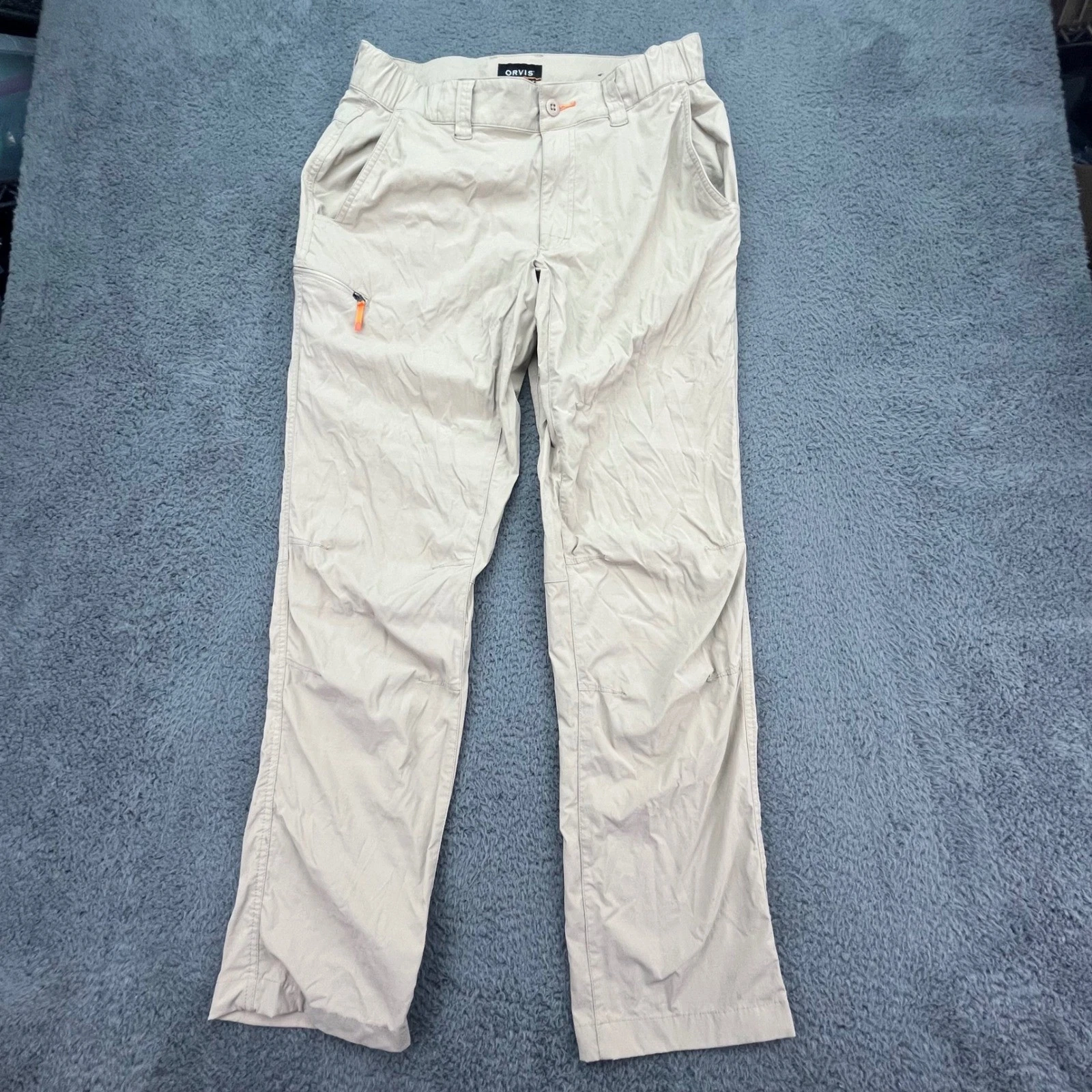 ORVIS Men's Khaki Chino Pants Size medium 32 Waist 34 Inseam 31.5 fishing L