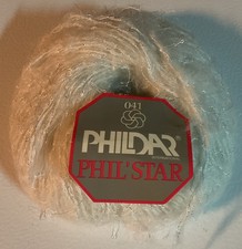 Phildar Phil  Star Kid Mohair Blend Yarn 50 Gr. 87 Yds White Silver Belgium Made