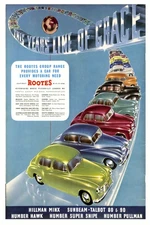 🚗 Rootes Group Line of Grace Poster - Vintage Ad 24x36” - Hi-Res💎 Print
