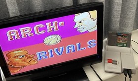 NES ~ ARCH RIVALS ~ Nintendo NES-Q4-AUS Game Cart + Sleeve + Inst + Box Pal A