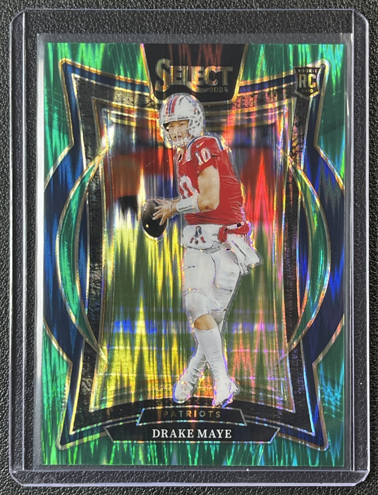 DRAKE MAYE 2024 PANINI SELECT #27 ROOKIE GREEN SHOCK PRIZM RC 2/5 PATRIOTS