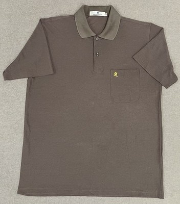 Montagut Paris Men's Polo Short Sleeve Shirt Med Brown Soft Pima Cotton Golf Pro