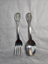 Vintage Winnie The Pooh Stainless Steel Child's Fork And Spoon Gently Used