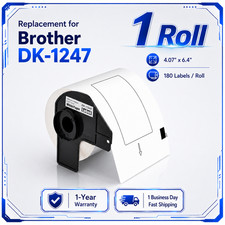 1Roll 4.07"x6.4" Large White Paper Shipping Labels DK-1247 for Brother QL-1050N