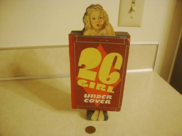 Vtg Punch Board 26 Girl Risque Pinup 25 Cent Game Unpunched Blonde Under Cover!