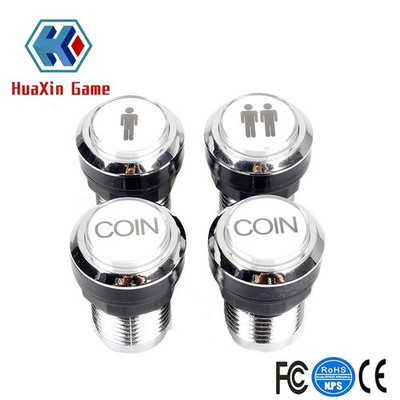 4 Pcs 28mm Arcade LED Push Buttons illuminated COIN 1P 2P PAUSE JAMMA MAME DIY