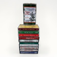 Vintage Lot 11 Cassette Tapes Christmas Music Hallmark Bing Crosby 80's 90's Y2K