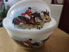 2 Vintage JAJ Pyrex Made  ENGLAND NESTING BOWLS Tally Ho Pattern @13cm 15cm Dia