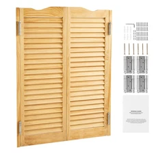 Uimoso Saloon Swinging Doors 32" x 42" Arched Top Pine Wood with Hinges Log