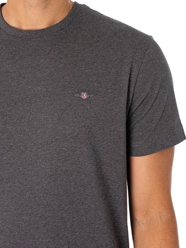 GANT Men's Regular Shield T-Shirt, Grey - Picture 4 of 5