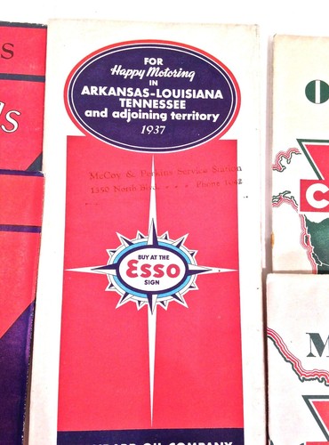 Vintage 1930s 40's Major Oil Companies Advertising Road Maps Lot Of 12 LOOK READ - Picture 5 of 23