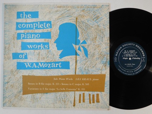LILI KRAUS Mozart Sonata K 333, La Belle Francoise HAYDN SOCIETY LP HS 9037 - Foto 1 di 3