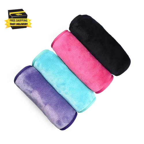 Makeup Remover Cloths 4 Count: Microfiber Reusable Fast Drying Washcloth, Face T