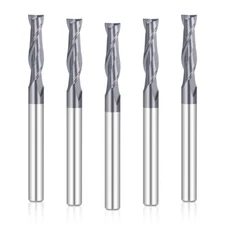 CNC Spiral Router Bits 2 Flute Upcut Router Bit Carbide Spiral End Mill 1/4''