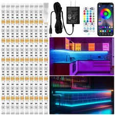 10 Pcs Rgb Under Cabinet Lights Kit App And Remote Control Led Strip Lights Musi