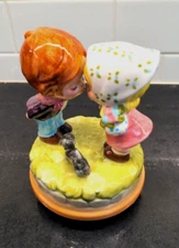 Vintage Spinning Music Box Sankyo Japan 1970s Works. Kitsch Boy Girl...