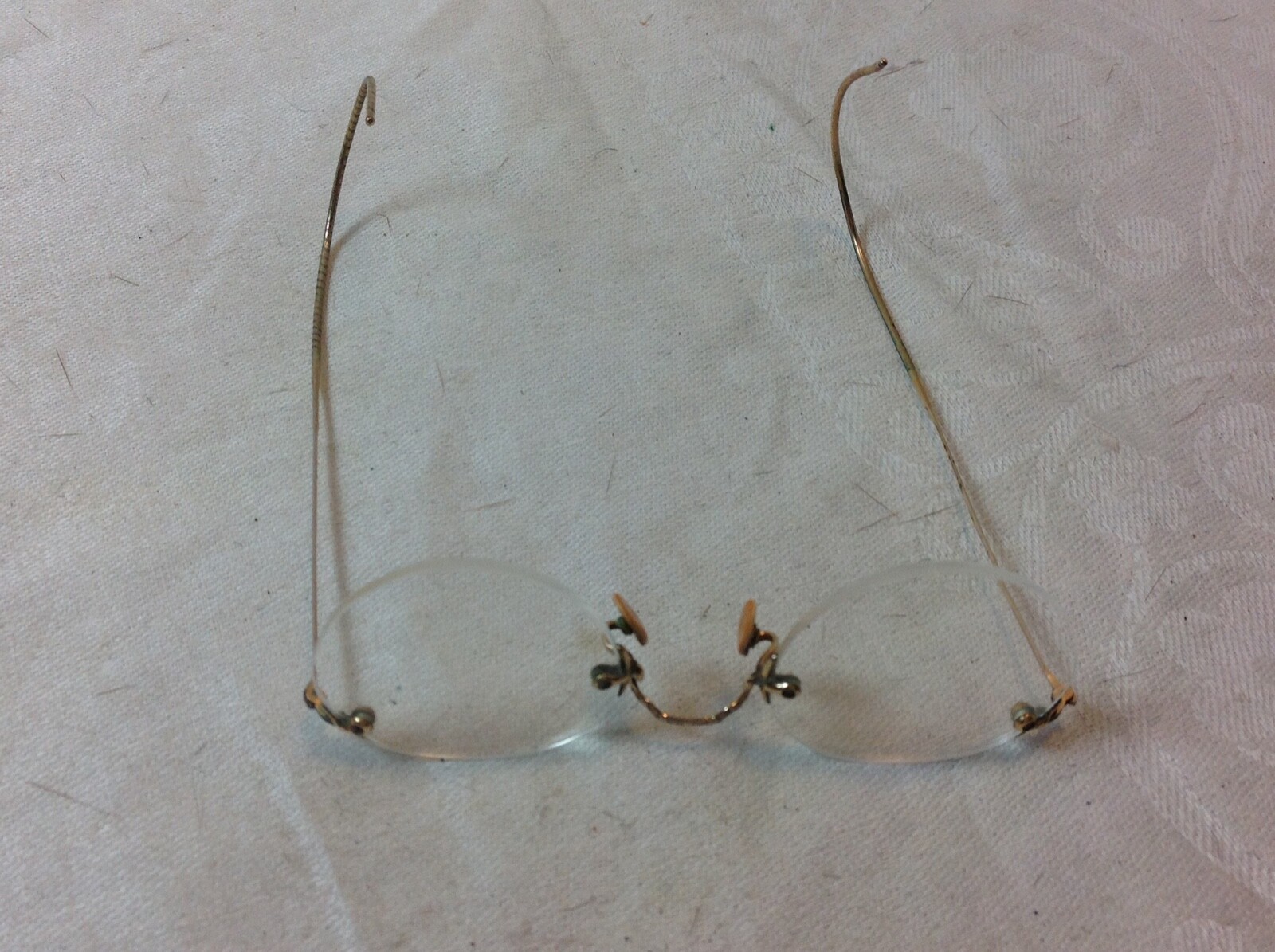 Vintage Rimless, Gold Filled Ear Pieces and Nose Pieces Prescription