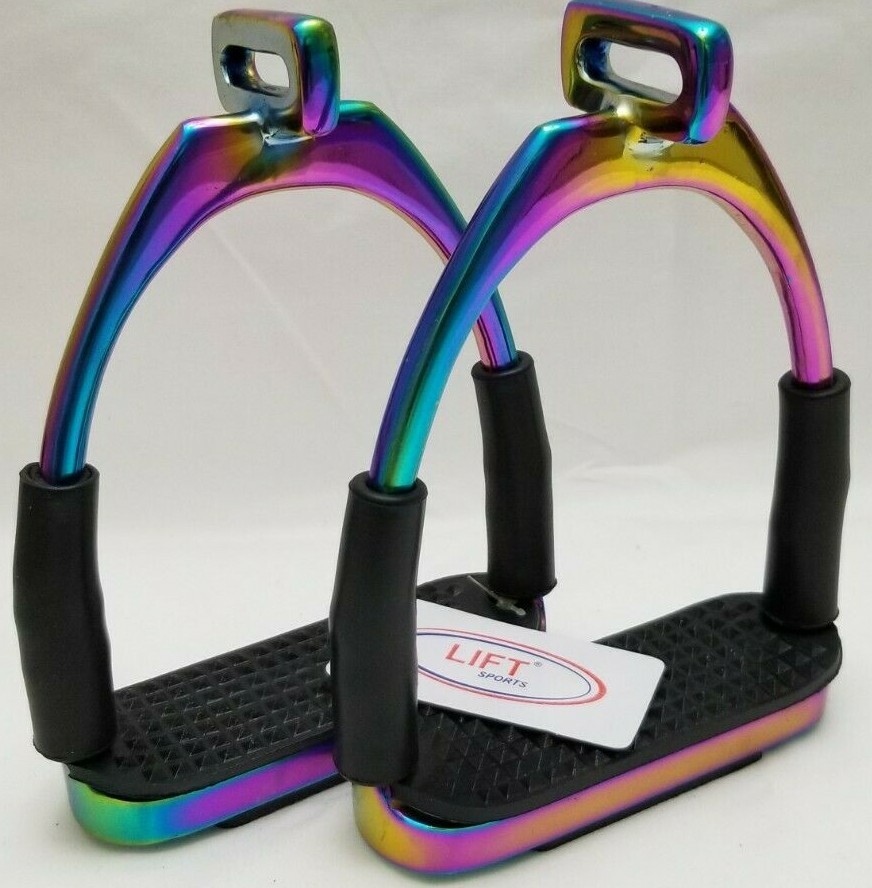 Étriers De Sécurité Flexibles OFFSET Pour Cheval - En Acier Inoxydable, Longueur 4,75 Pouces (12 Cm) - PRO IRON GEAR