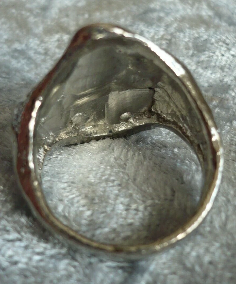 großer TOTENKOPF Folklore Schmuck Ring Tibet Silber + STRASS rot Gr. 21 NEU #5 - Bild 3 von 3