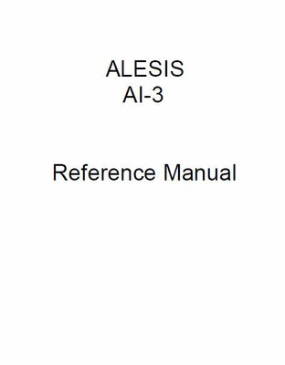 Alesis Adat Ai 3 Reference Manual Book English 20 Bit Analogue Optical Interface Ebay