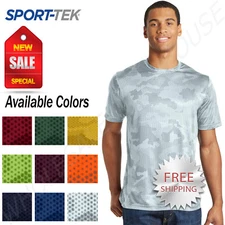 Sport-Tek Mens Dry Fit Camo Moisture Wicking Performance Workout T-Shirt M-ST370
