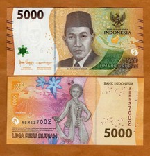 Indonesia, 5000 Rupiah, 2022, P-W164, Redesigned, UNC   New family of notes