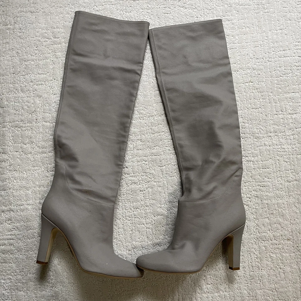 Botas grises STELLA MCCARTNEY hasta la rodilla material vegano talla 40 1/2 Foto 2 de 4