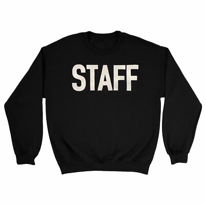 NYC FACTORY Staff Men's Sweatshirt Screen Printed USA Black & White Soft Shirt