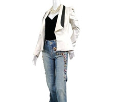 Nwt Only Long Sleeve Puff Shoulder Lapel Harriett Blazer White Women's Size M