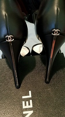 Chanel Black Leather Mary Jane Heels Size 42 NEW WITH BOX | eBay