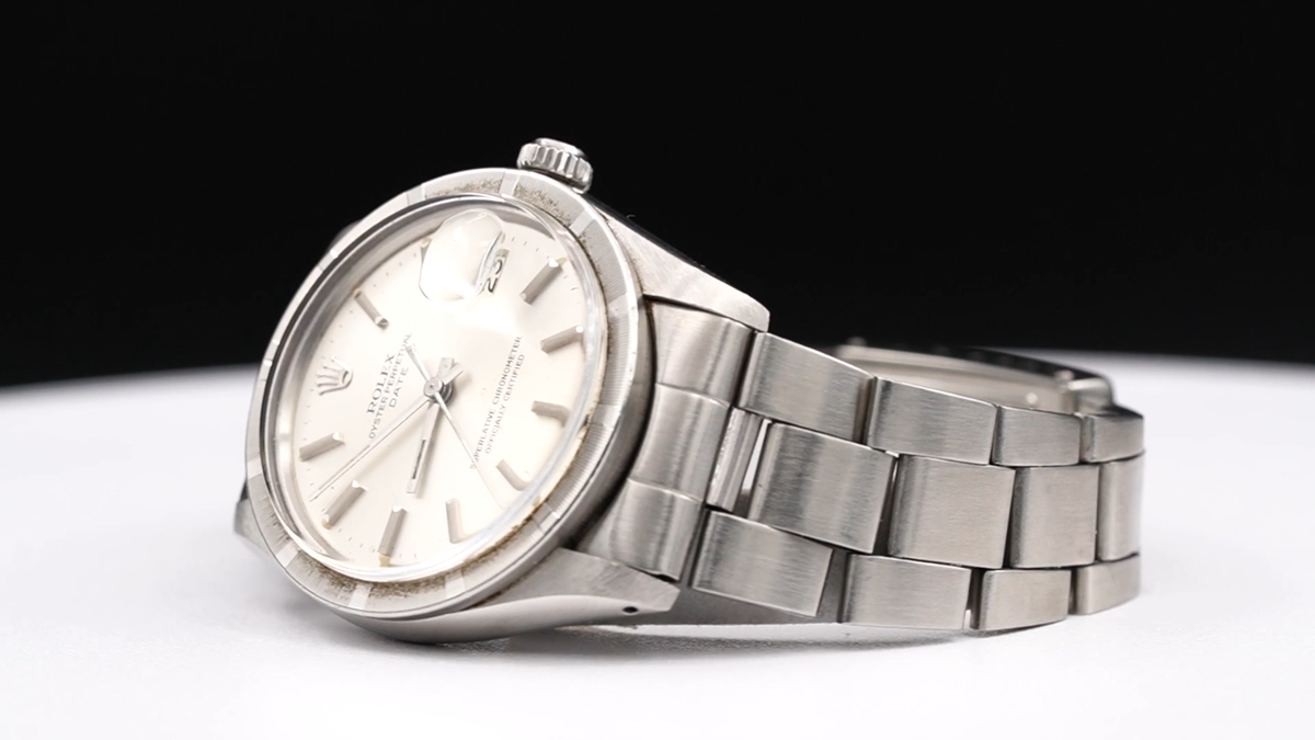 ROLLIE WATCH OUT！ Mens Rolex Date Stainless Steel Watch Engine-Turned Index Bezel