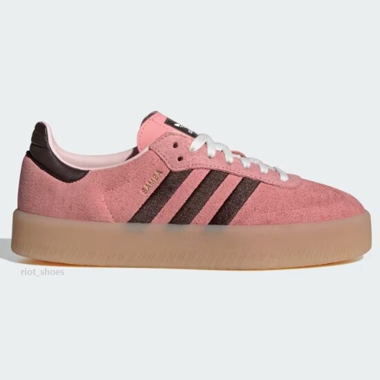 Женские кроссовки Adidas Sambae Suede полу-розового цвета с искрой - JH8834 Expeditedship