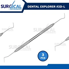 3 Pcs Dental Explorer #2D-L Dentist Surgical Instruments Stainless German Grade