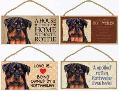 Rottweiler Dog Sign Plaque 10''x5'' House not Home, Spoiled Lives Here Love Advice