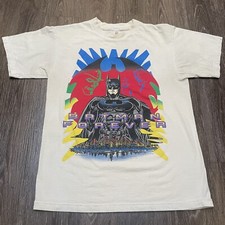 Vintage Batman Forever T Shirt Mens Large White DC Comics 90s Movie Film USA UBI