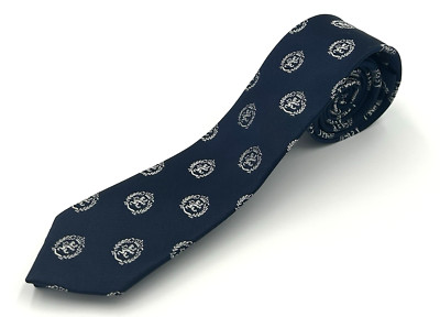Zara Man 100% Silk Skinny Men's Neck Tie Navy Crested 2 Width x 60 Length