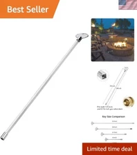 Durable 24-Inch Polished Chrome Gas Valve Key - Ideal for Fire Pits & Fireplaces