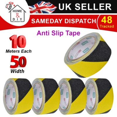 Antirutschband gelb schwarz rutschfest hoher Grip selbstklebend Sicherheitsrisiko 50mm10m 5X